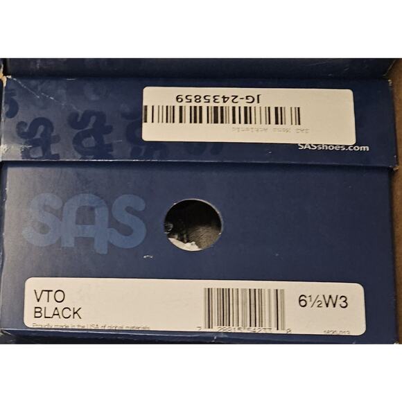NIB SAS VTO Mens Black Leather w 2 Strap Velcr Sneakers 6.5 3W =Extra Extra Wide main image 5